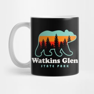 Watkins Glen State Park Hiking New York Retro Bear Mug